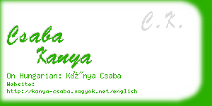 csaba kanya business card